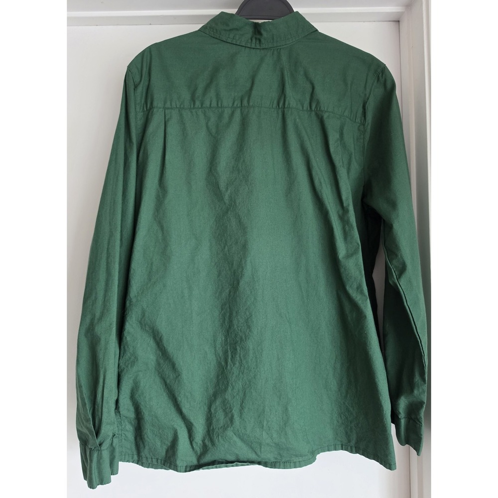 VTG Collections Etc. Womens Shirt L Floral Cotton Green Top Embroidery Applique - Picture 3 of 5
